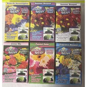 Lot of 6Boxes of Flower Seeds. Summer Bouquet Flower Rocket As Seen On TV